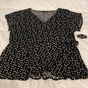 Black & White Polka Dot Top, NWT